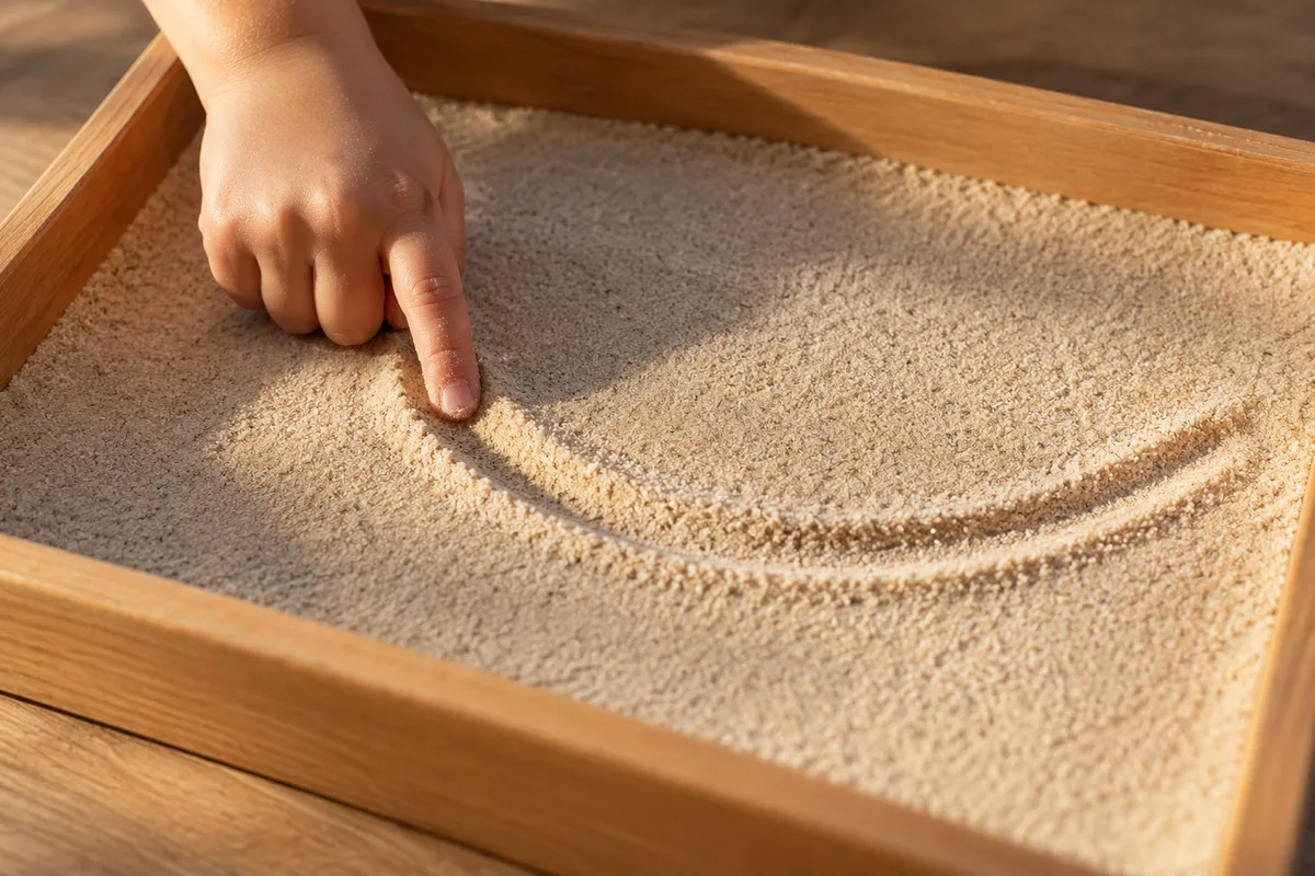 Lettres rugueuses : entrer dans l'écriture avec Montessori